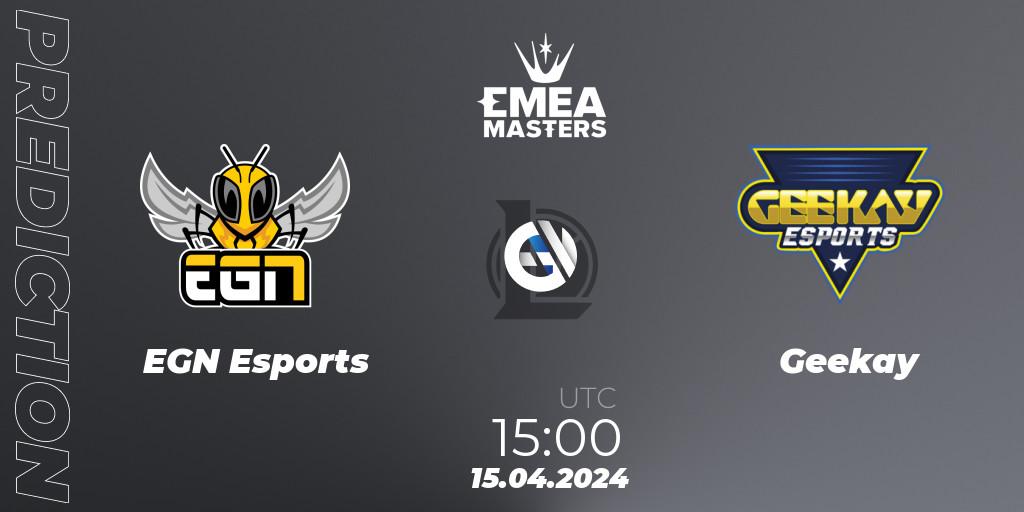 EGN Esports vs Geekay: Betting TIp, Match Prediction. 15.04.24. LoL, EMEA Masters Spring 2024 - Play-In