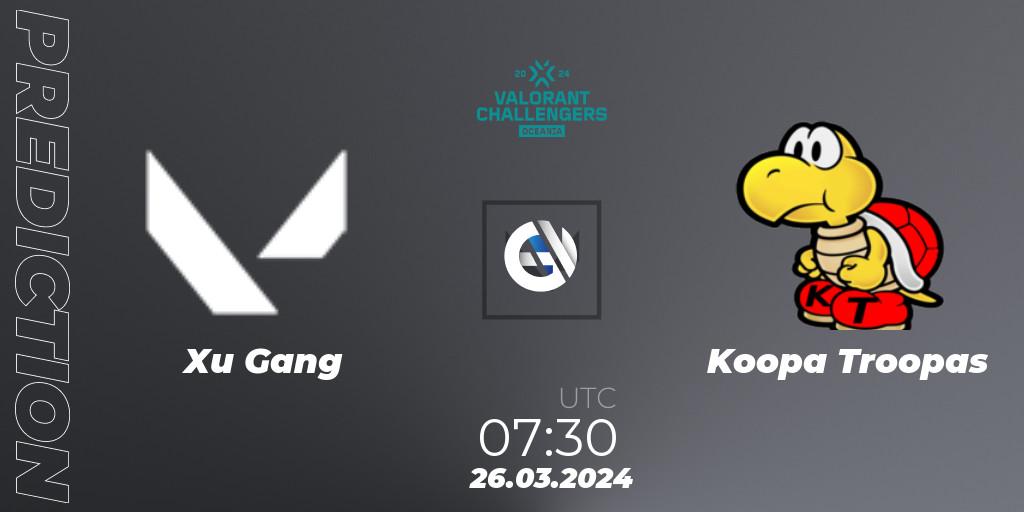 Xu Gang vs Koopa Troopas: Betting TIp, Match Prediction. 26.03.24. VALORANT, VALORANT Challengers 2024 Oceania: Split 1
