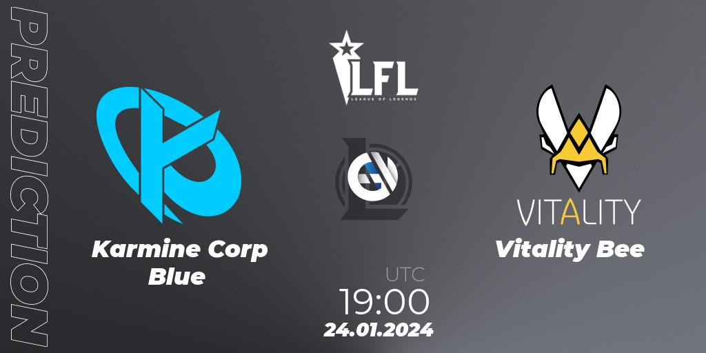 Karmine Corp Blue vs Vitality Bee: Betting TIp, Match Prediction. 24.01.2024 at 19:00. LoL, LFL Spring 2024