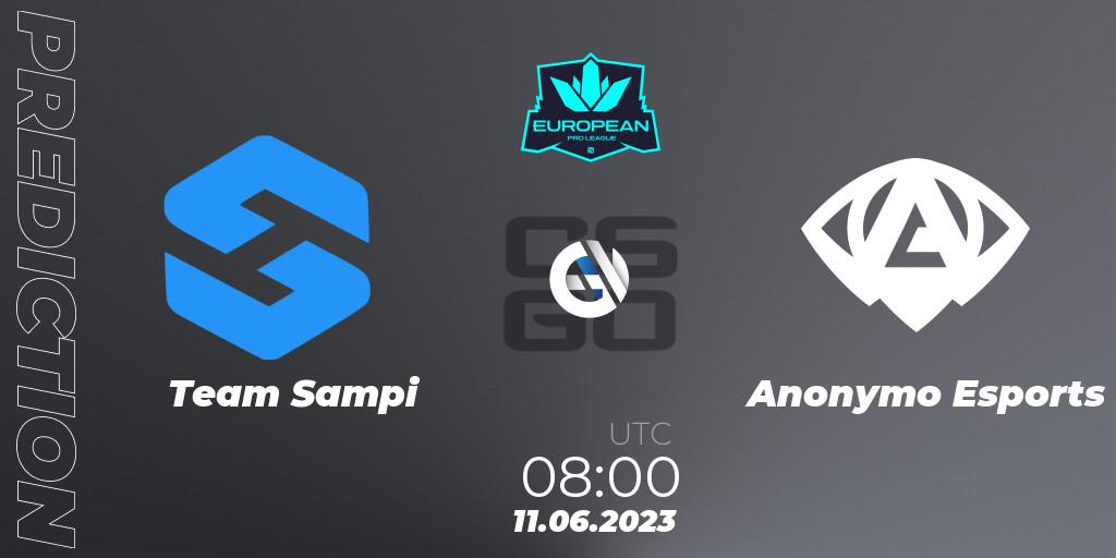 Team Sampi vs Anonymo Esports: Betting TIp, Match Prediction. 10.06.23. CS2 (CS:GO), European Pro League Season 8