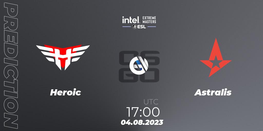 Heroic vs Astralis: Betting TIp, Match Prediction. 04.08.2023 at 17:05. Counter-Strike (CS2), IEM Cologne 2023