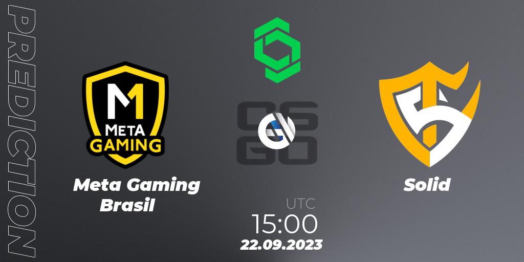 Meta Gaming Brasil vs Solid: Betting TIp, Match Prediction. 22.09.2023 at 15:50. Counter-Strike (CS2), CCT South America Series #11