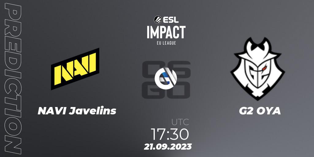 NAVI Javelins vs G2 OYA: Betting TIp, Match Prediction. 21.09.23. CS2 (CS:GO), ESL Impact League Season 4: European Division