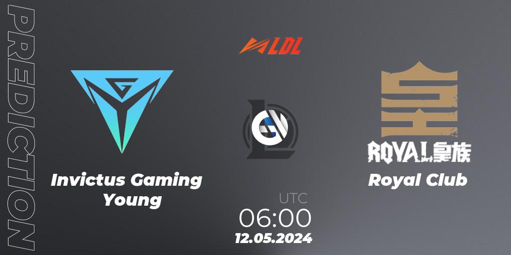 Invictus Gaming Young vs Royal Club: Betting TIp, Match Prediction. 12.05.2024 at 06:00. LoL, LDL 2024 - Stage 2
