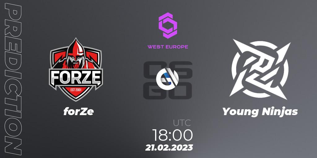 forZe vs Young Ninjas: Betting TIp, Match Prediction. 21.02.23. CS2 (CS:GO), CCT West Europe Series #1