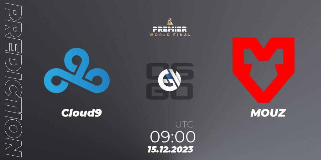 Cloud9 vs MOUZ: Betting TIp, Match Prediction. 15.12.2023 at 09:00. Counter-Strike (CS2), BLAST Premier World Final 2023