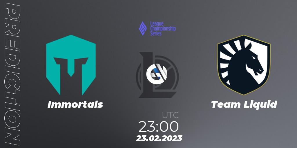 Immortals vs Team Liquid: Betting TIp, Match Prediction. 23.02.23. LoL, LCS Spring 2023 - Group Stage