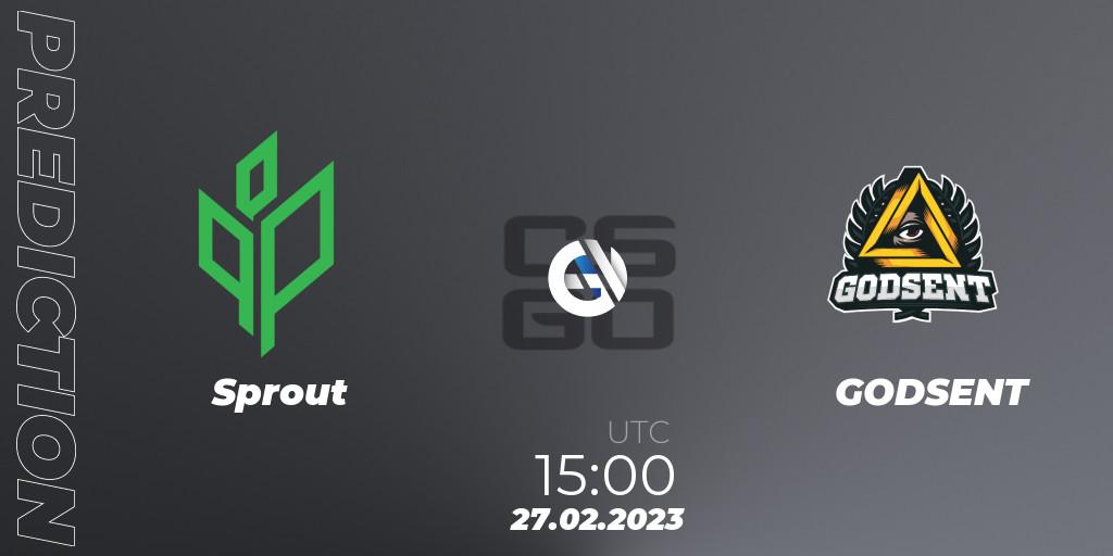 Sprout vs GODSENT: Betting TIp, Match Prediction. 27.02.2023 at 15:25. Counter-Strike (CS2), BetBoom Playlist. Urbanistic