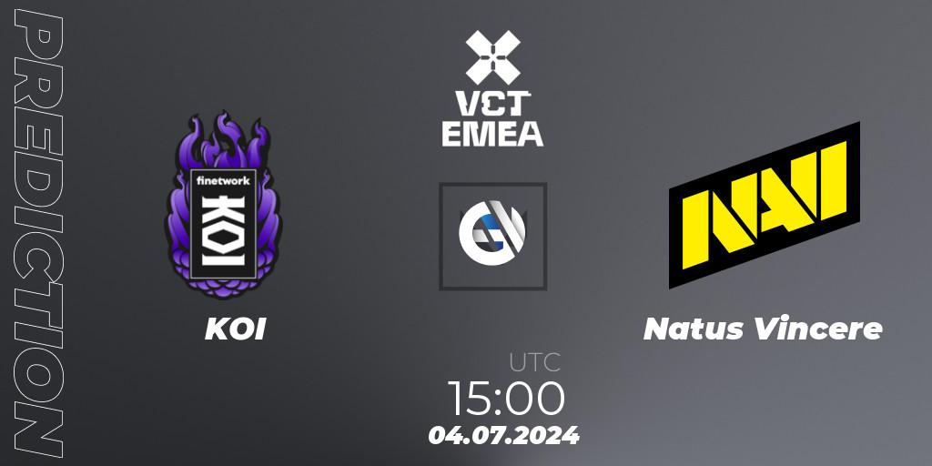 KOI vs Natus Vincere: Betting TIp, Match Prediction. 04.07.2024 at 16:00. VALORANT, VALORANT Champions Tour 2024: EMEA League - Stage 2 - Group Stage