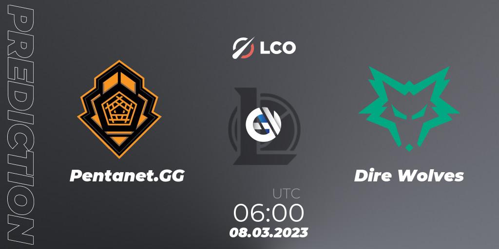Pentanet.GG vs Dire Wolves: Betting TIp, Match Prediction. 08.03.2023 at 06:00. LoL, LCO Split 1 2023 - Group Stage