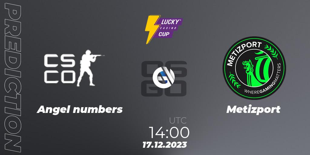 Angel numbers vs Metizport: Betting TIp, Match Prediction. 17.12.2023 at 14:00. Counter-Strike (CS2), Esportal LuckyCasino Cup