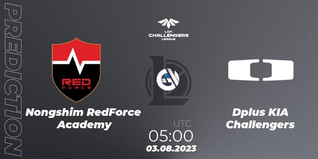 Nongshim RedForce Academy vs Dplus KIA Challengers: Betting TIp, Match Prediction. 03.08.2023 at 05:00. LoL, LCK Challengers League 2023 Summer - Group Stage
