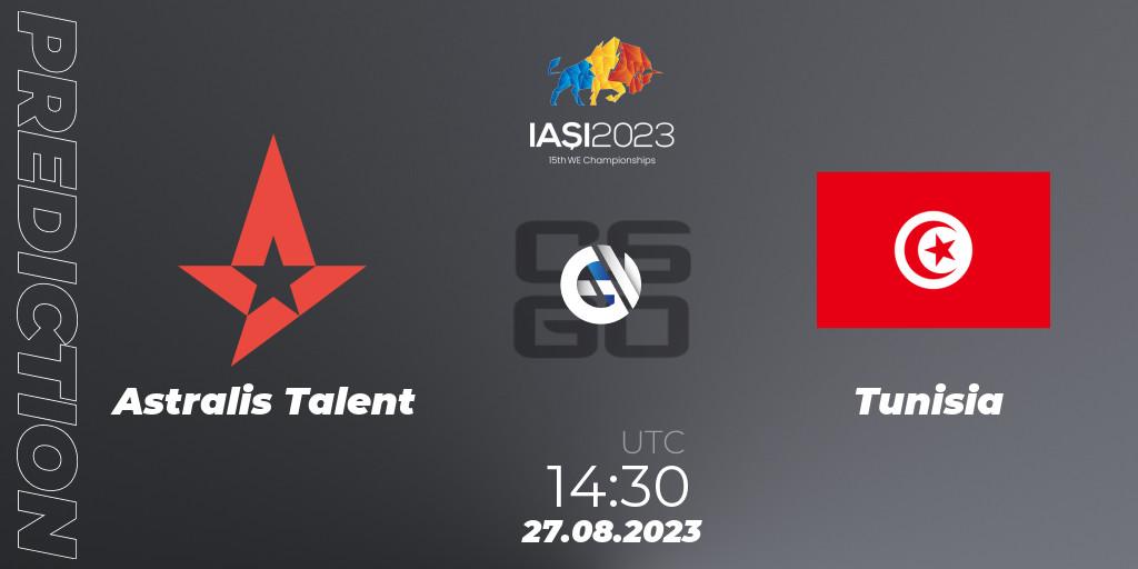 Astralis Talent vs Tunisia: Betting TIp, Match Prediction. 27.08.2023 at 20:50. Counter-Strike (CS2), IESF World Esports Championship 2023