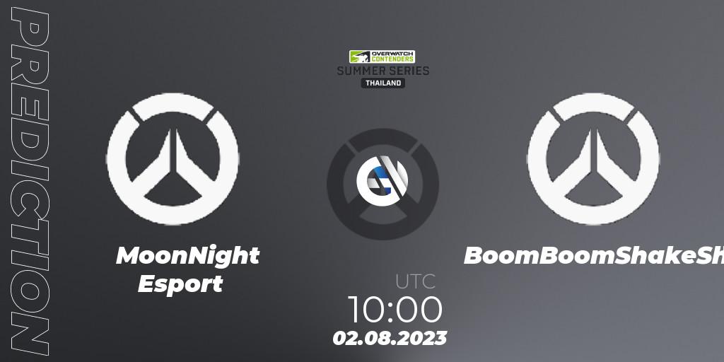 MoonNight Esport vs BoomBoomShakeShake: Betting TIp, Match Prediction. 02.08.2023 at 10:00. Overwatch, Overwatch Contenders 2023 Summer Series: Thailand