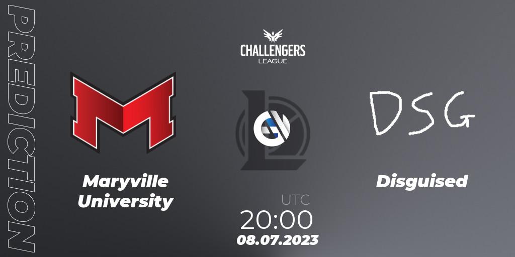 Maryville University vs Disguised: Betting TIp, Match Prediction. 08.07.2023 at 22:00. LoL, North American Challengers League 2023 Summer - Group Stage