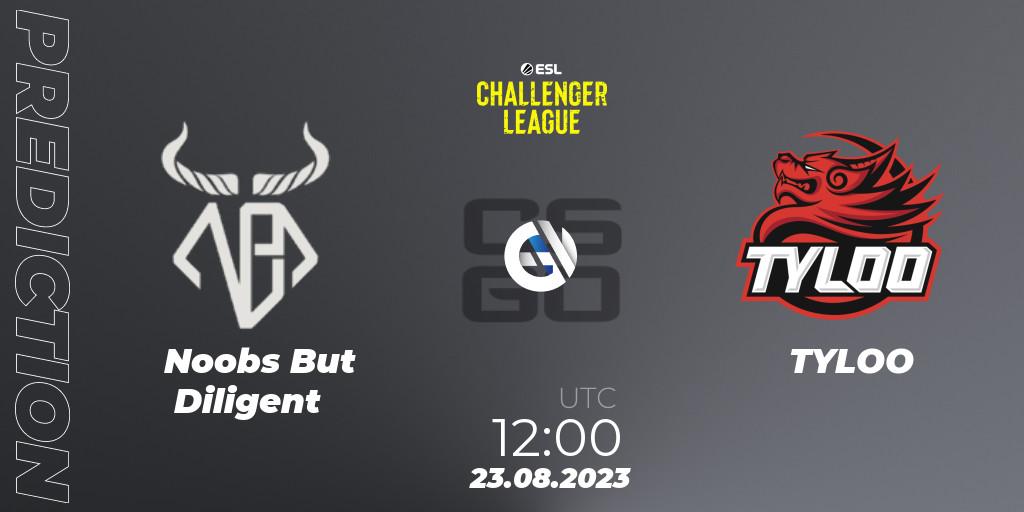 Noobs But Diligent vs TYLOO: Betting TIp, Match Prediction. 23.08.2023 at 12:00. Counter-Strike (CS2), ESL Challenger League Season 46: Asia-Pacific