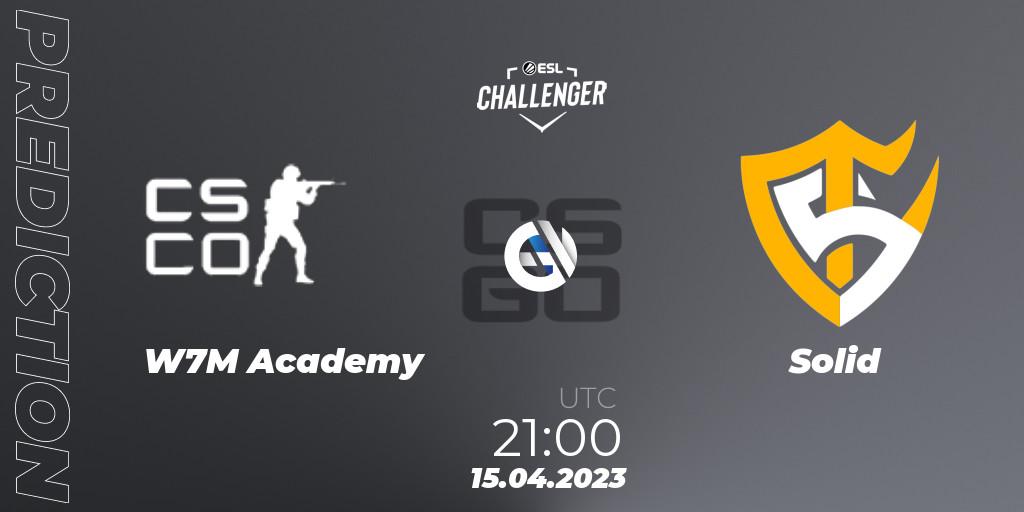 w7m Academy vs Solid: Betting TIp, Match Prediction. 15.04.2023 at 21:10. Counter-Strike (CS2), ESL Challenger Katowice 2023: South American Open Qualifier