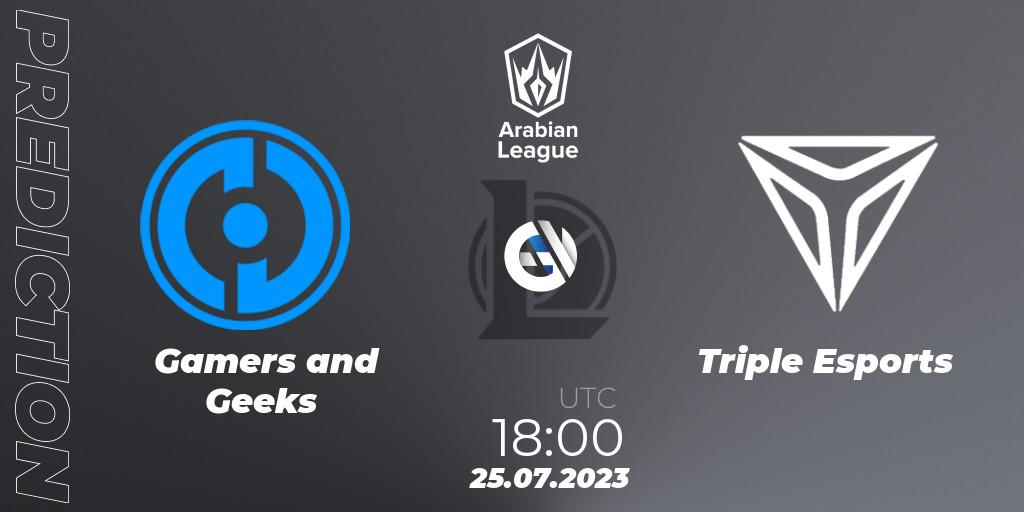 Gamers and Geeks vs Triple Esports: Betting TIp, Match Prediction. 25.07.23. LoL, Arabian League Summer 2023 - Group Stage