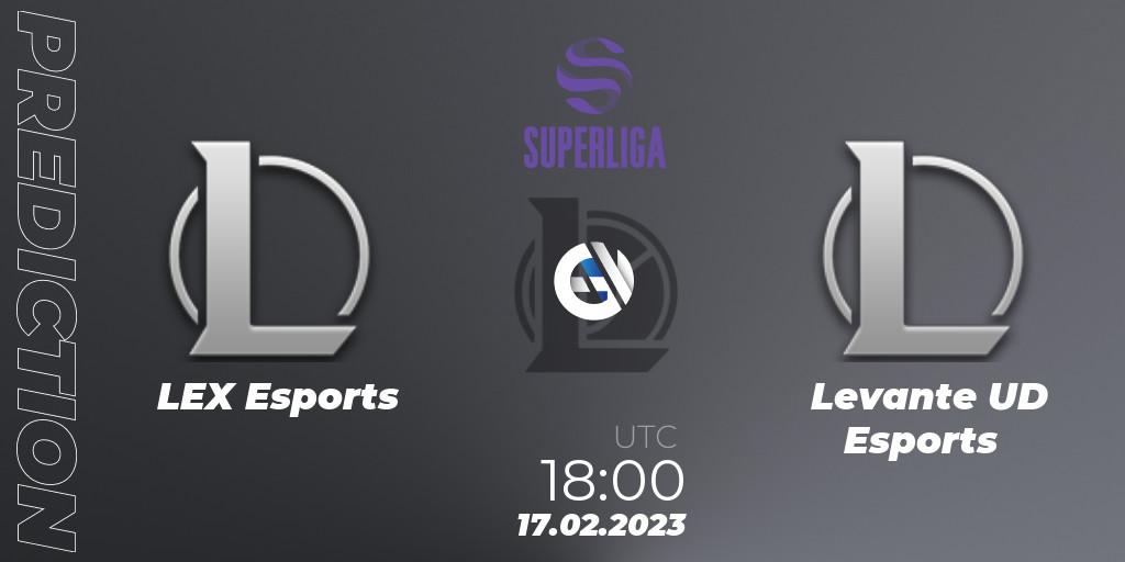 LEX Esports vs Levante UD Esports: Betting TIp, Match Prediction. 17.02.2023 at 18:00. LoL, LVP Superliga 2nd Division Spring 2023 - Group Stage