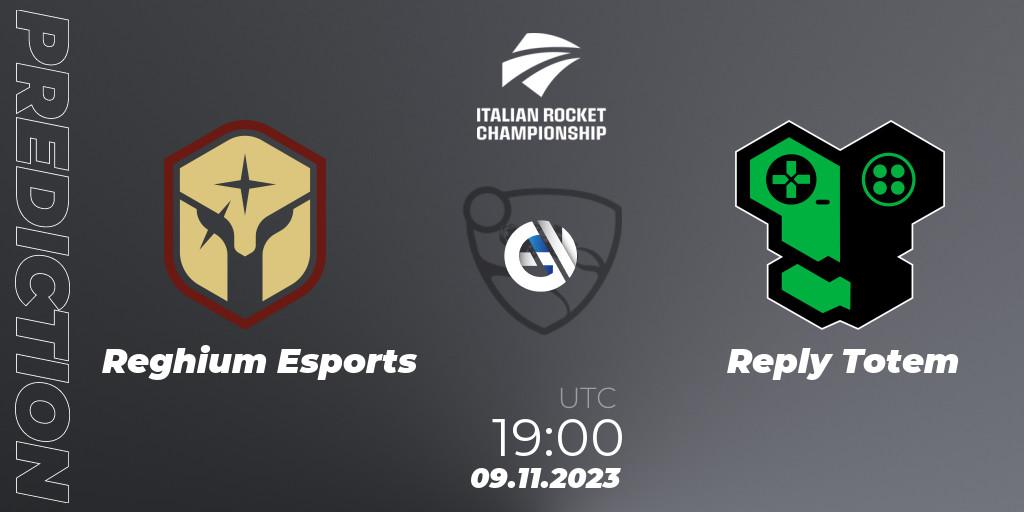 Reghium Esports vs Reply Totem: Betting TIp, Match Prediction. 09.11.2023 at 19:00. Rocket League, Italian Rocket Championship Season 11Serie A Relegation