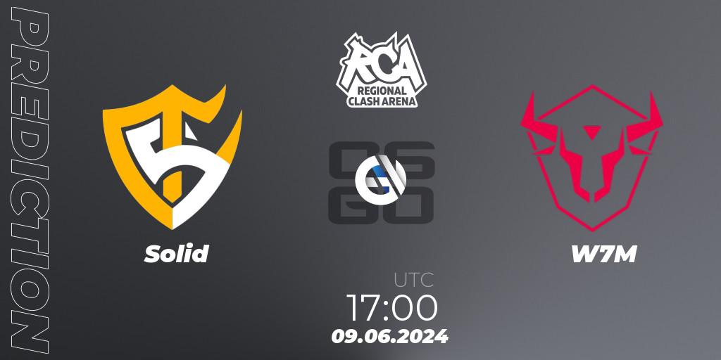 Solid vs W7M: Betting TIp, Match Prediction. 09.06.2024 at 17:00. Counter-Strike (CS2), Regional Clash Arena South America