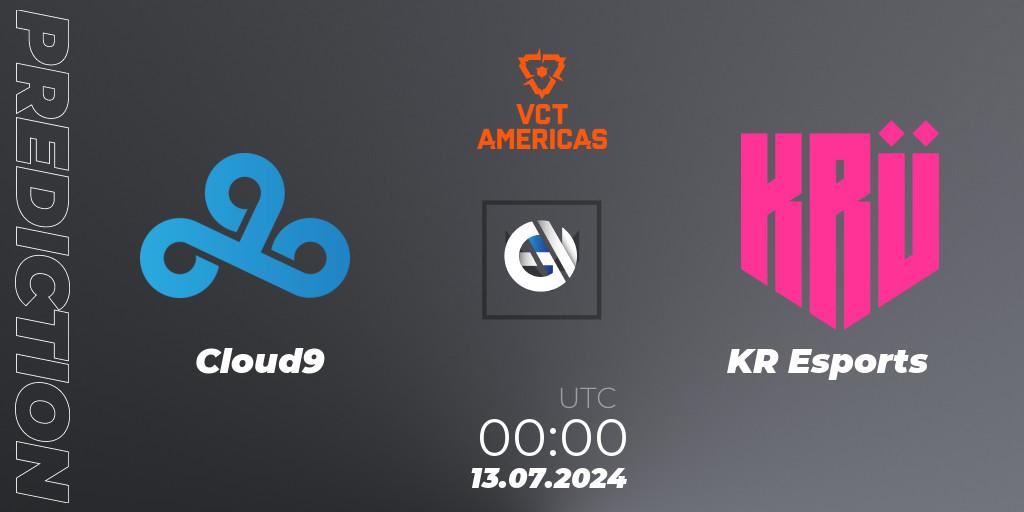 Cloud9 vs KRÜ Esports: Betting TIp, Match Prediction. 13.07.2024 at 00:00. VALORANT, VALORANT Champions Tour 2024: Americas League - Stage 2 - Group Stage