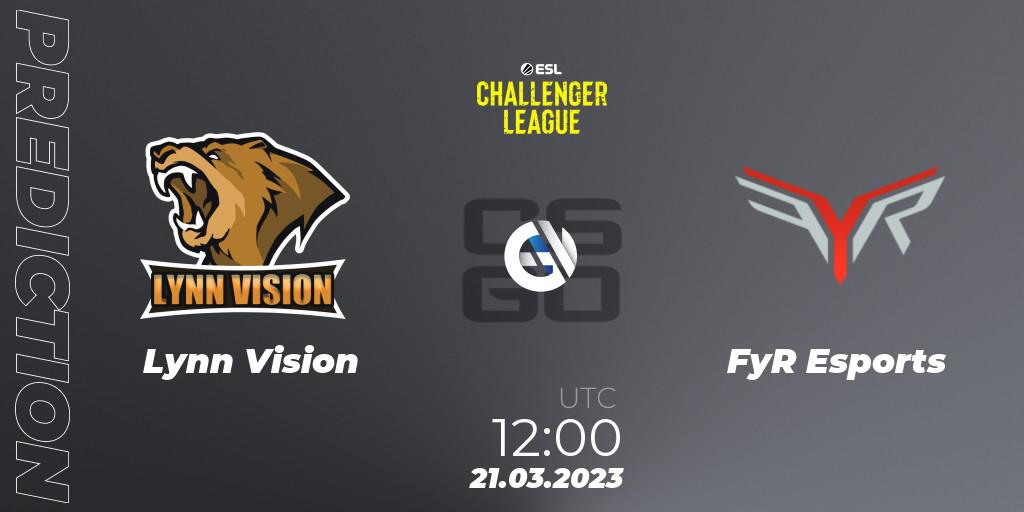 Lynn Vision vs FyR Esports: Betting TIp, Match Prediction. 21.03.23. CS2 (CS:GO), ESL Challenger League Season 44: Asia-Pacific