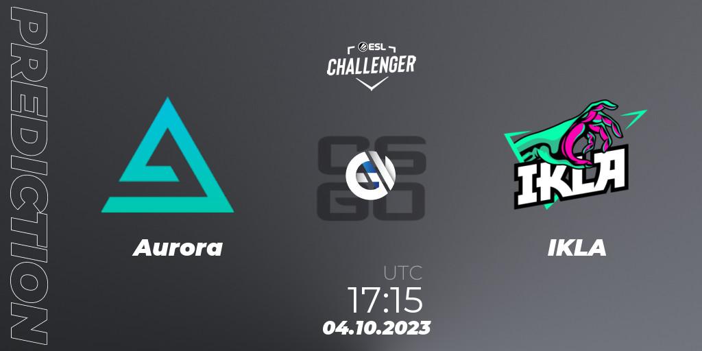 Aurora vs IKLA: Betting TIp, Match Prediction. 04.10.2023 at 17:15. Counter-Strike (CS2), ESL Challenger at DreamHack Winter 2023: European Open Qualifier