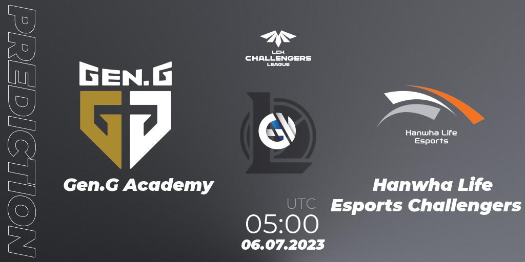 Gen.G Academy vs Hanwha Life Esports Challengers: Betting TIp, Match Prediction. 06.07.23. LoL, LCK Challengers League 2023 Summer - Group Stage