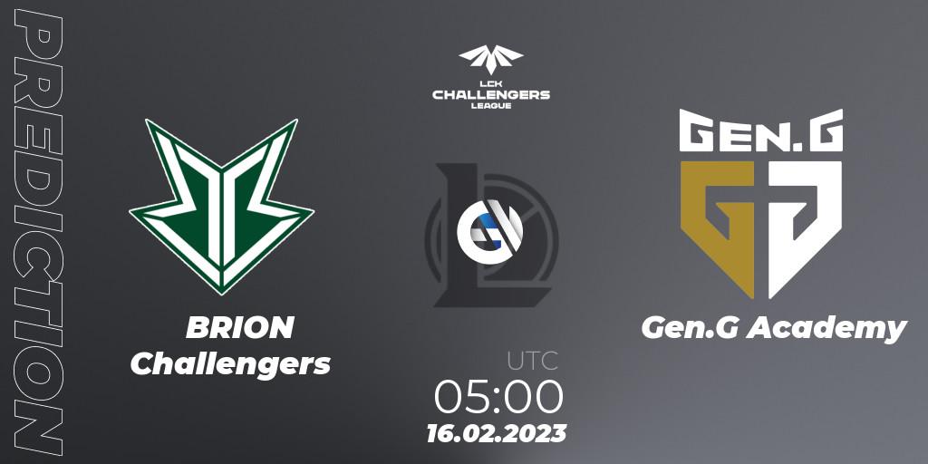 Brion Esports Challengers vs Gen.G Academy: Betting TIp, Match Prediction. 16.02.23. LoL, LCK Challengers League 2023 Spring