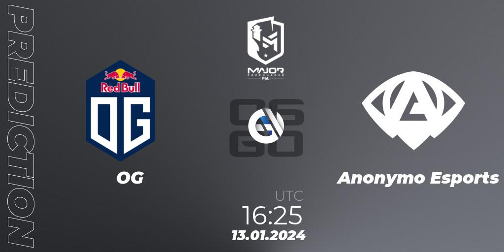 OG vs Anonymo Esports: Betting TIp, Match Prediction. 13.01.24. CS2 (CS:GO), PGL CS2 Major Copenhagen 2024 Europe RMR Open Qualifier 3