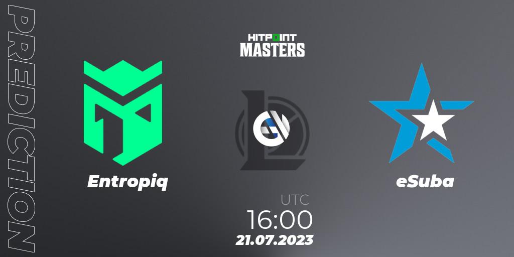 Entropiq vs eSuba: Betting TIp, Match Prediction. 27.06.23. LoL, Hitpoint Masters Summer 2023 - Group Stage