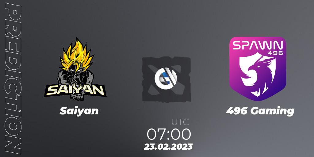 Saiyan vs 496 Gaming: Betting TIp, Match Prediction. 21.02.23. Dota 2, GGWP Dragon Series 1