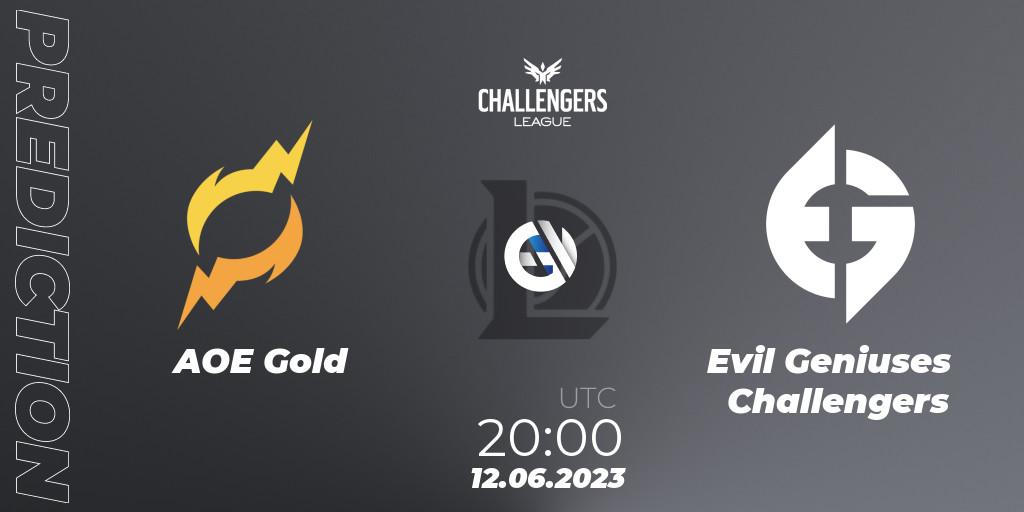 AOE Gold vs Evil Geniuses Challengers: Betting TIp, Match Prediction. 12.06.2023 at 20:00. LoL, North American Challengers League 2023 Summer - Group Stage