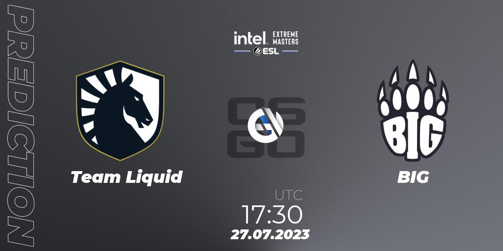 Team Liquid vs BIG: Betting TIp, Match Prediction. 27.07.2023 at 14:35. Counter-Strike (CS2), IEM Cologne 2023 - Play-In