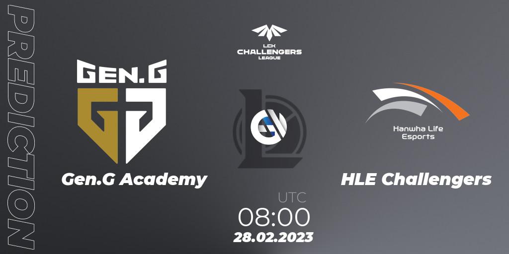 Gen.G Academy vs HLE Challengers: Betting TIp, Match Prediction. 28.02.2023 at 08:00. LoL, LCK Challengers League 2023 Spring