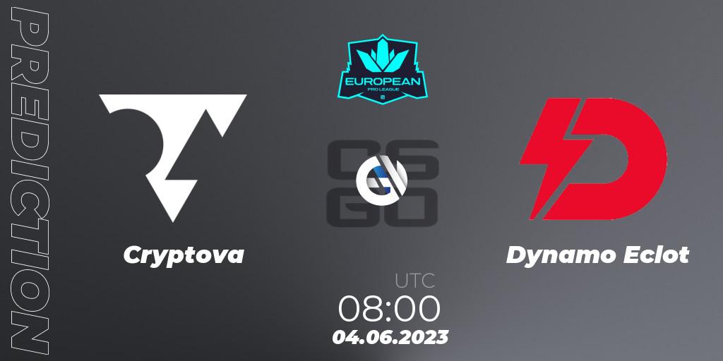 Cryptova vs Dynamo Eclot: Betting TIp, Match Prediction. 04.06.23. CS2 (CS:GO), European Pro League Season 8