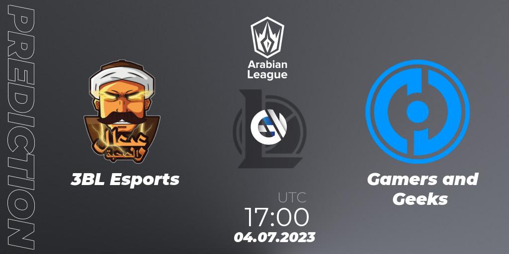 3BL Esports vs Gamers and Geeks: Betting TIp, Match Prediction. 04.07.23. LoL, Arabian League Summer 2023 - Group Stage