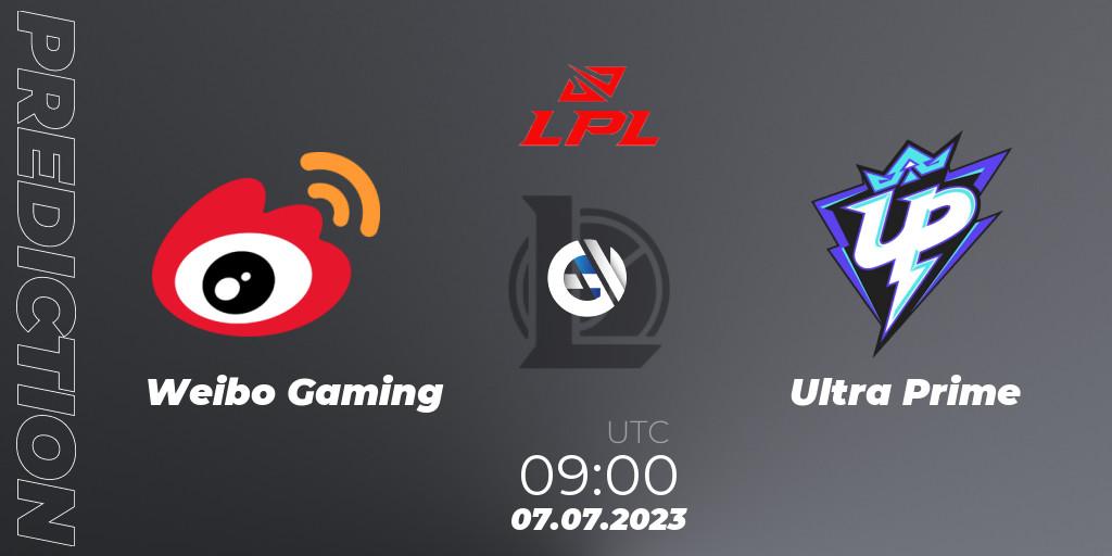 Weibo Gaming vs Ultra Prime: Betting TIp, Match Prediction. 07.07.23. LoL, LPL Summer 2023 Regular Season