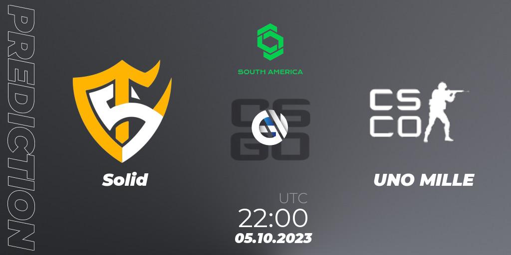 Solid vs UNO MILLE: Betting TIp, Match Prediction. 05.10.2023 at 22:00. Counter-Strike (CS2), CCT South America Series #12