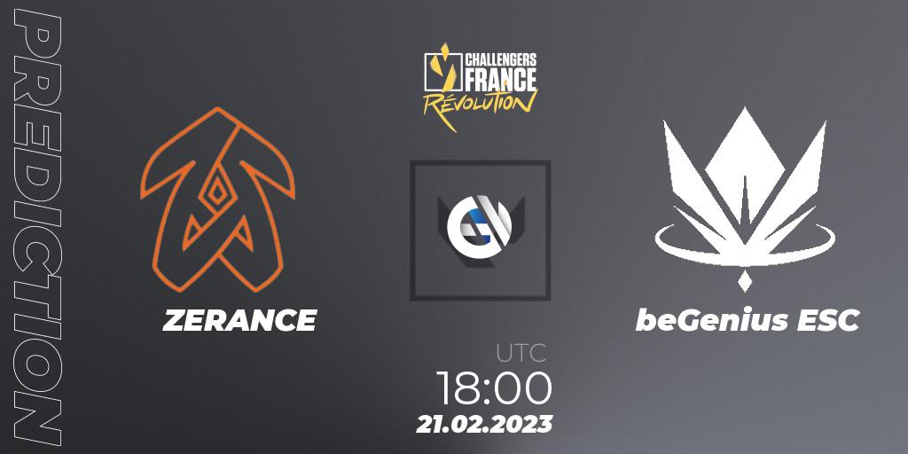 ZERANCE vs beGenius ESC: Betting TIp, Match Prediction. 21.02.23. VALORANT, VALORANT Challengers 2023 France: Revolution Split 1