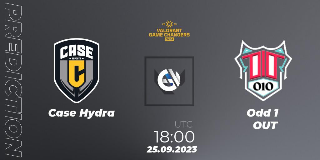Case Hydra vs Odd 1 OUT: Betting TIp, Match Prediction. 25.09.2023 at 18:00. VALORANT, VCT 2023: Game Changers EMEA Stage 3 - Group Stage