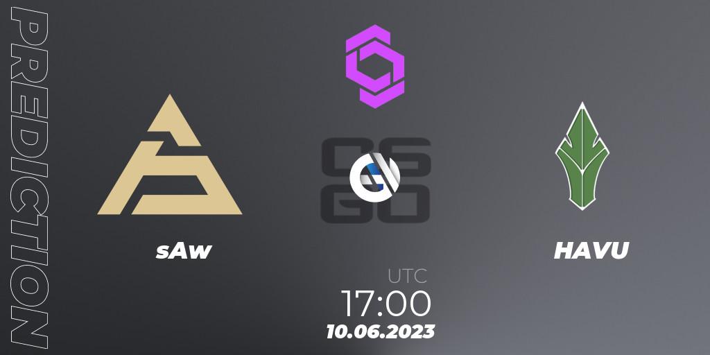 sAw vs HAVU: Betting TIp, Match Prediction. 10.06.2023 at 17:00. Counter-Strike (CS2), CCT West Europe Series 4