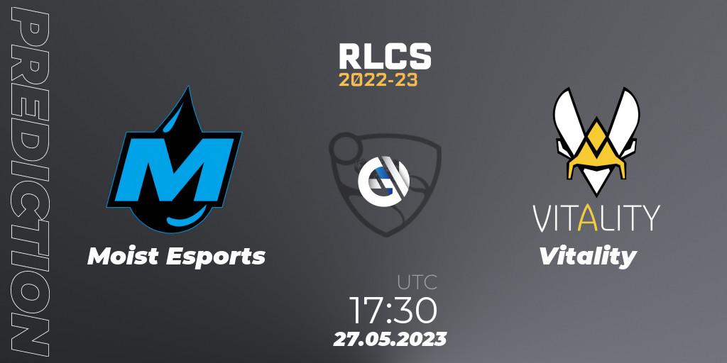 Moist Esports vs Vitality: Betting TIp, Match Prediction. 27.05.2023 at 17:30. Rocket League, RLCS 2022-23 - Spring: Europe Regional 2 - Spring Cup