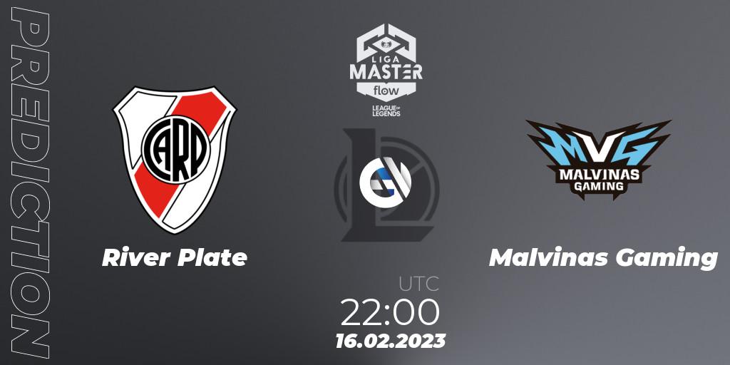 River Plate vs Malvinas Gaming: Betting TIp, Match Prediction. 16.02.2023 at 22:00. LoL, Liga Master Opening 2023 - Group Stage