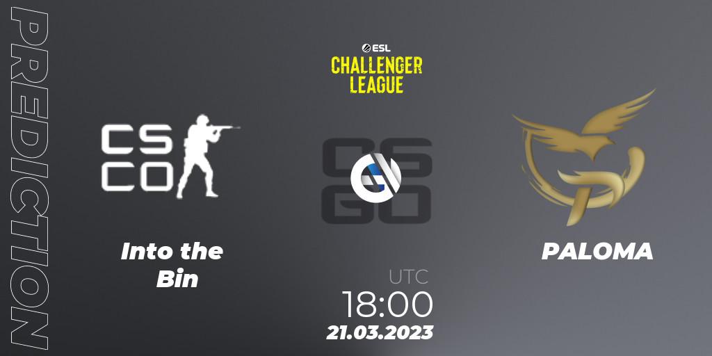 Into the Bin vs PALOMA: Betting TIp, Match Prediction. 21.03.23. CS2 (CS:GO), ESL Challenger League Season 44: Europe