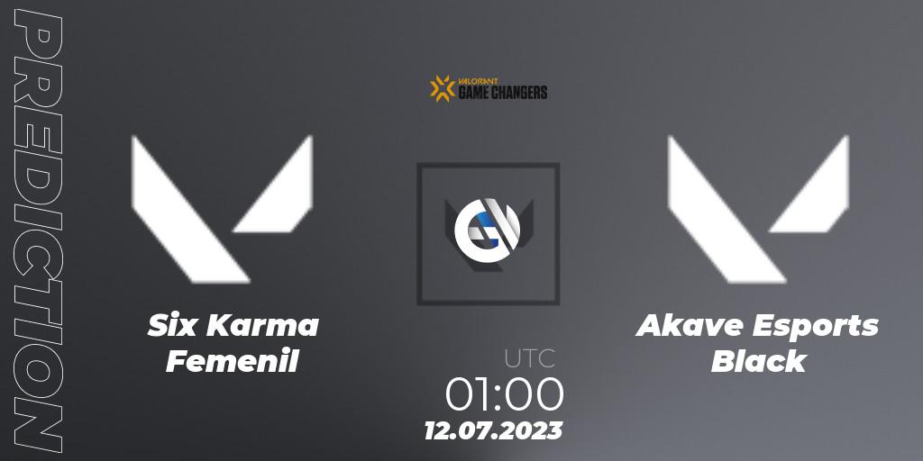 Six Karma Femenil vs Akave Esports Black: Betting TIp, Match Prediction. 12.07.2023 at 01:00. VALORANT, VCT 2023: Game Changers Latin America North