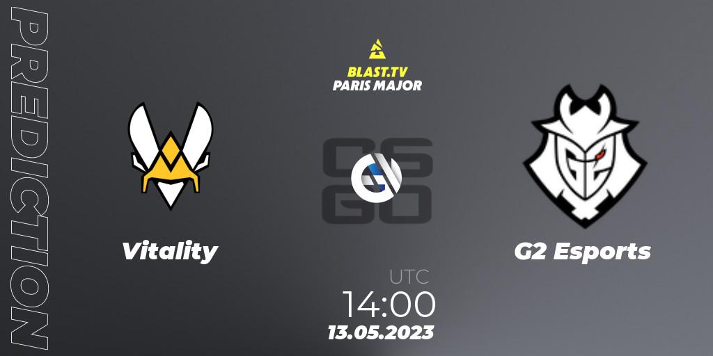 Vitality vs G2 Esports: Betting TIp, Match Prediction. 13.05.2023 at 13:05. Counter-Strike (CS2), BLAST Paris Major 2023