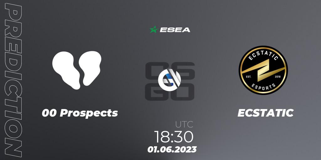 00 Prospects vs ECSTATIC: Betting TIp, Match Prediction. 01.06.23. CS2 (CS:GO), ESEA Advanced Season 45 Europe