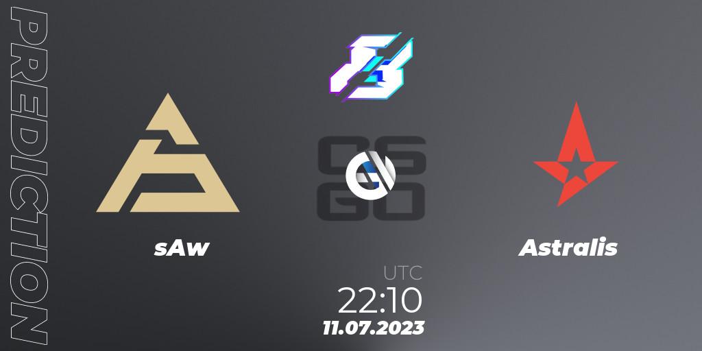 sAw vs Astralis: Betting TIp, Match Prediction. 11.07.2023 at 22:10. Counter-Strike (CS2), Gamers8 2023 Europe Open Qualifier 2